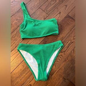 Green One-Shoulder Bikini Set